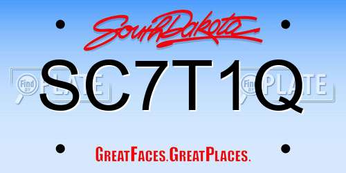 SC7T1Q South Dakota License Plate