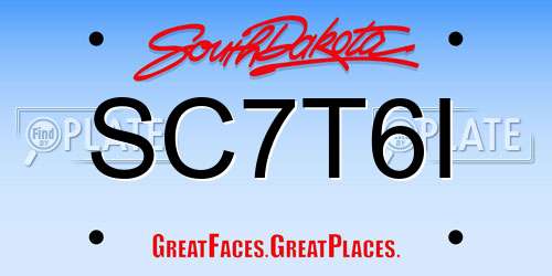 SC7T6I South Dakota License Plate