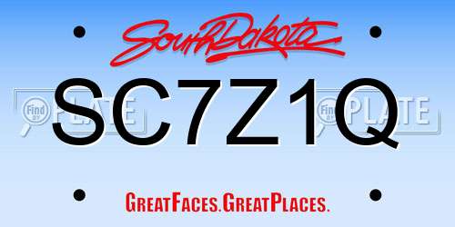 SC7Z1Q South Dakota License Plate