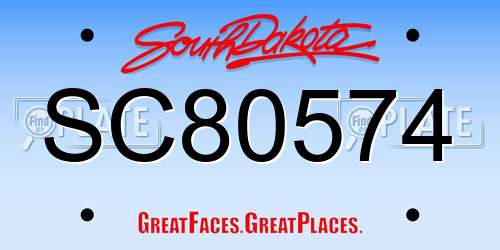 SC80574 South Dakota License Plate