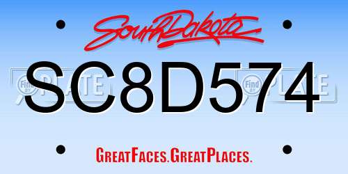 SC8D574 South Dakota License Plate