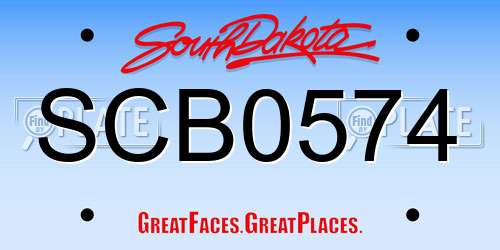 SCB0574 South Dakota License Plate