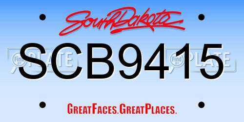 SCB9415 South Dakota License Plate