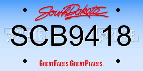 SCB9418 South Dakota License Plate