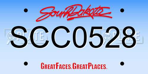SCC0528 South Dakota License Plate