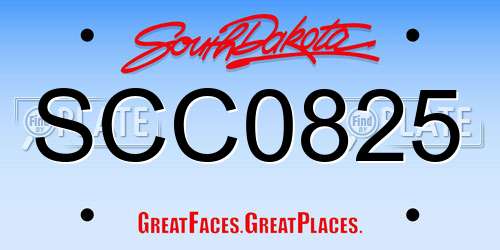 SCC0825 South Dakota License Plate