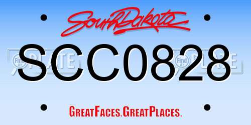 SCC0828 South Dakota License Plate