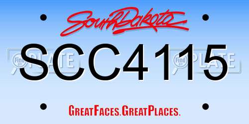 SCC4115 South Dakota License Plate
