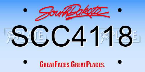SCC4118 South Dakota License Plate