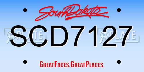 SCD7127 South Dakota License Plate