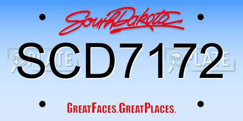 SCD7172 South Dakota License Plate