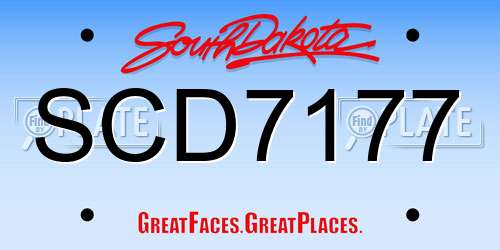 SCD7177 South Dakota License Plate