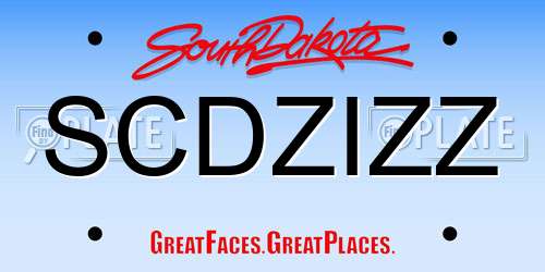SCDZIZZ South Dakota License Plate