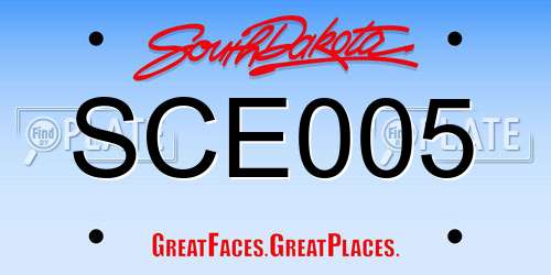 SCE005 South Dakota License Plate