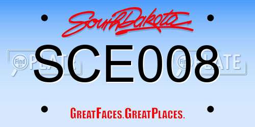 SCE008 South Dakota License Plate