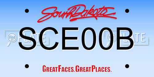 SCE00B South Dakota License Plate