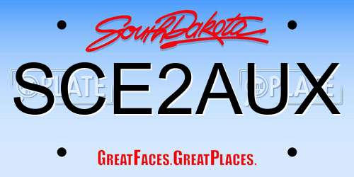 SCE2AUX South Dakota License Plate