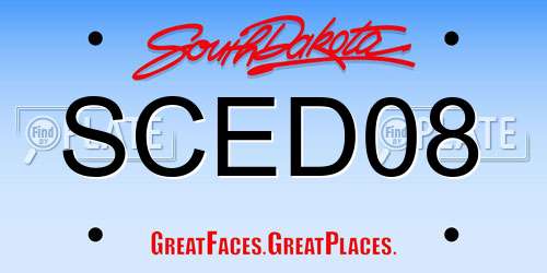SCED08 South Dakota License Plate