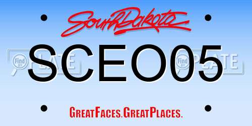 SCEO05 South Dakota License Plate