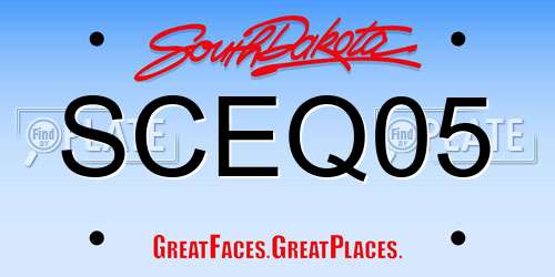 SCEQ05 South Dakota License Plate