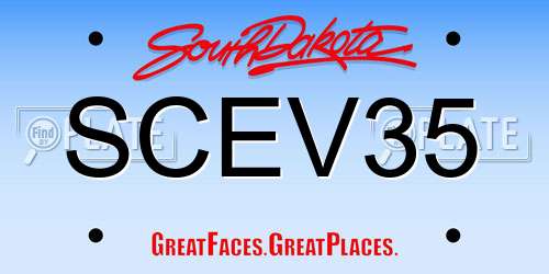 SCEV35 South Dakota License Plate