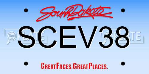 SCEV38 South Dakota License Plate