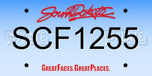 SCF1255 South Dakota License Plate