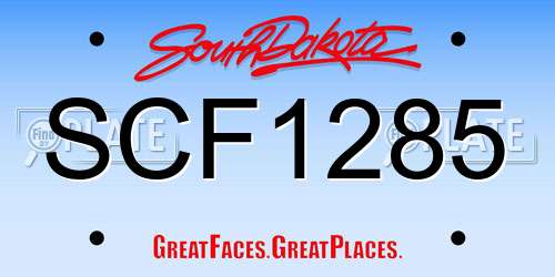 SCF1285 South Dakota License Plate