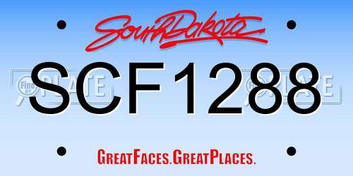 SCF1288 South Dakota License Plate