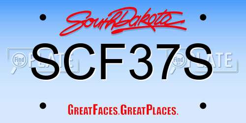 SCF37S South Dakota License Plate