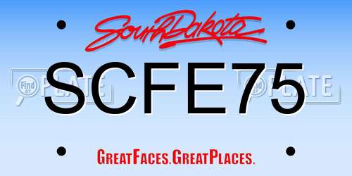 SCFE75 South Dakota License Plate