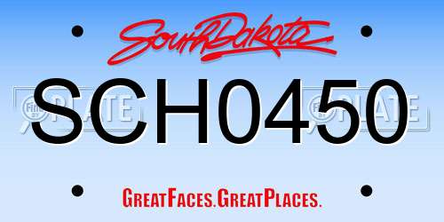 SCH0450 South Dakota License Plate