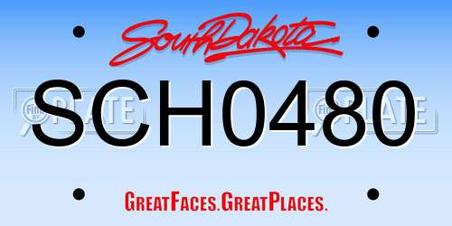 SCH0480 South Dakota License Plate