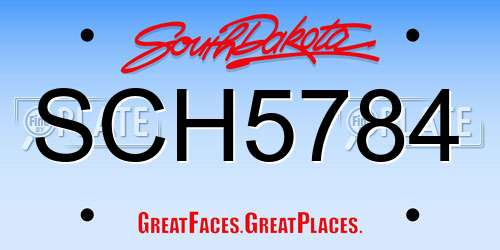 SCH5784 South Dakota License Plate