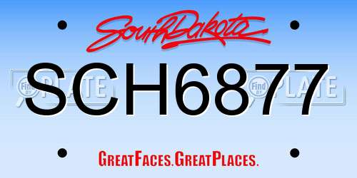 SCH6877 South Dakota License Plate