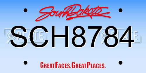 SCH8784 South Dakota License Plate