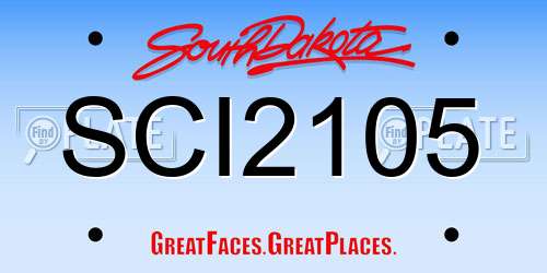 SCI2105 South Dakota License Plate