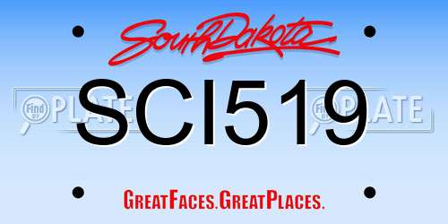 SCI519 South Dakota License Plate