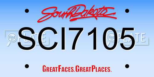 SCI7105 South Dakota License Plate