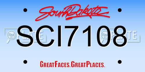 SCI7108 South Dakota License Plate