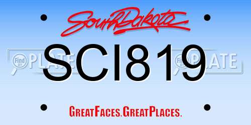 SCI819 South Dakota License Plate