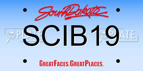 SCIB19 South Dakota License Plate