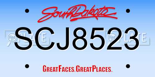 SCJ8523 South Dakota License Plate