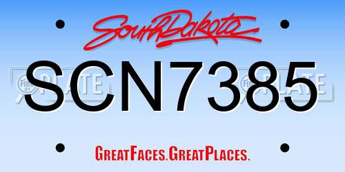SCN7385 South Dakota License Plate