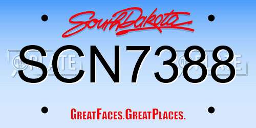 SCN7388 South Dakota License Plate