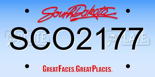 SCO2177 South Dakota License Plate