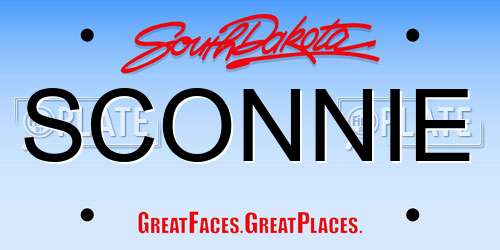SCONNIE South Dakota License Plate