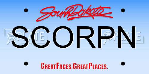 SCORPN South Dakota License Plate