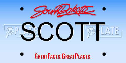 SCOTT South Dakota License Plate