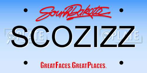 SCOZIZZ South Dakota License Plate